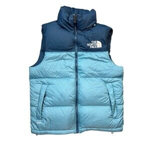 The North Face Men's 1996 Retro Nuptse Down Vest Two Toned Blue Puffer Vest XS
